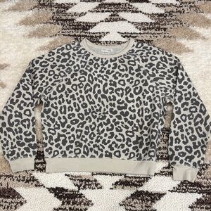 Grayson Threads Gray and Cream Leopard Sweater